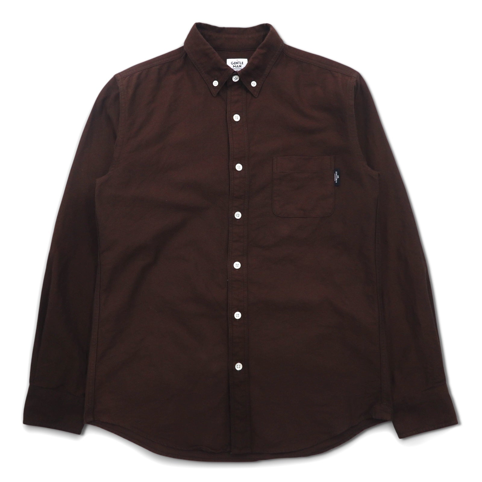Mr.GENTLEMAN オックスフォード ボタンダウンシャツ S ブラウン コットン