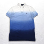 POLO RALPH LAUREN グラデーション カラー ポロシャツ M ホワイト ブルー コットン スモールポニー刺繍