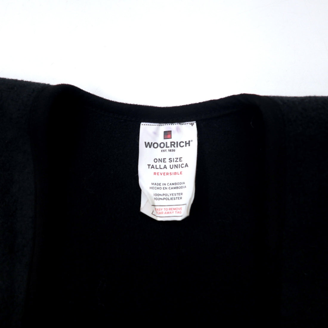 WOOLRICH Fleece Poncho Cape ONE Black Polyester Reversible