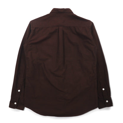 Mr.GENTLEMAN Oxford Button-Down Shirt, S, Brown, Cotton