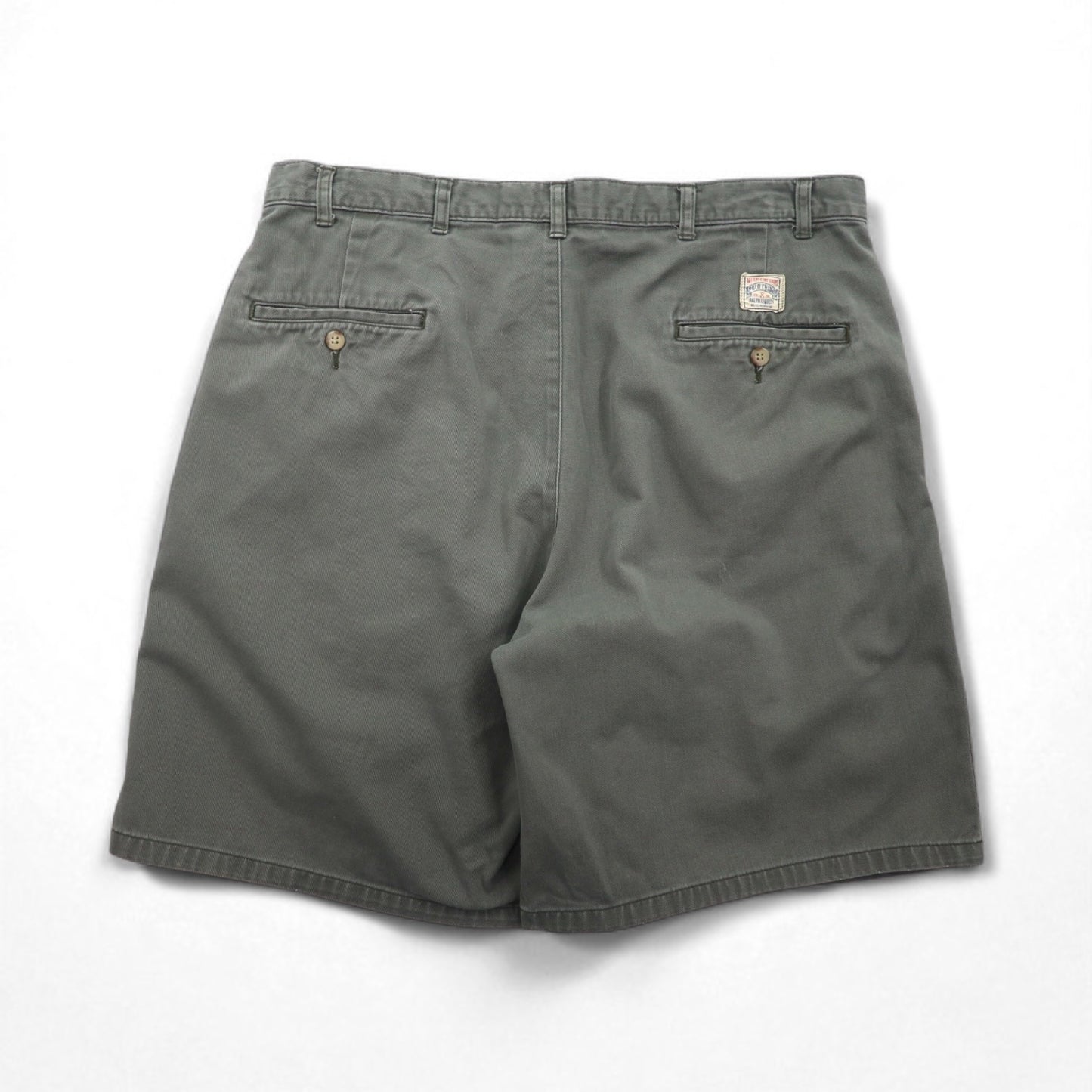 Polo by Ralph Lauren 90年代 ポロチノ 2タック ワイド ショートパンツ ハーフパンツ L カーキ コットン