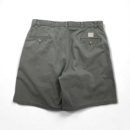 Polo by Ralph Lauren 90年代 ポロチノ 2タック ワイド ショートパンツ ハーフパンツ L カーキ コットン
