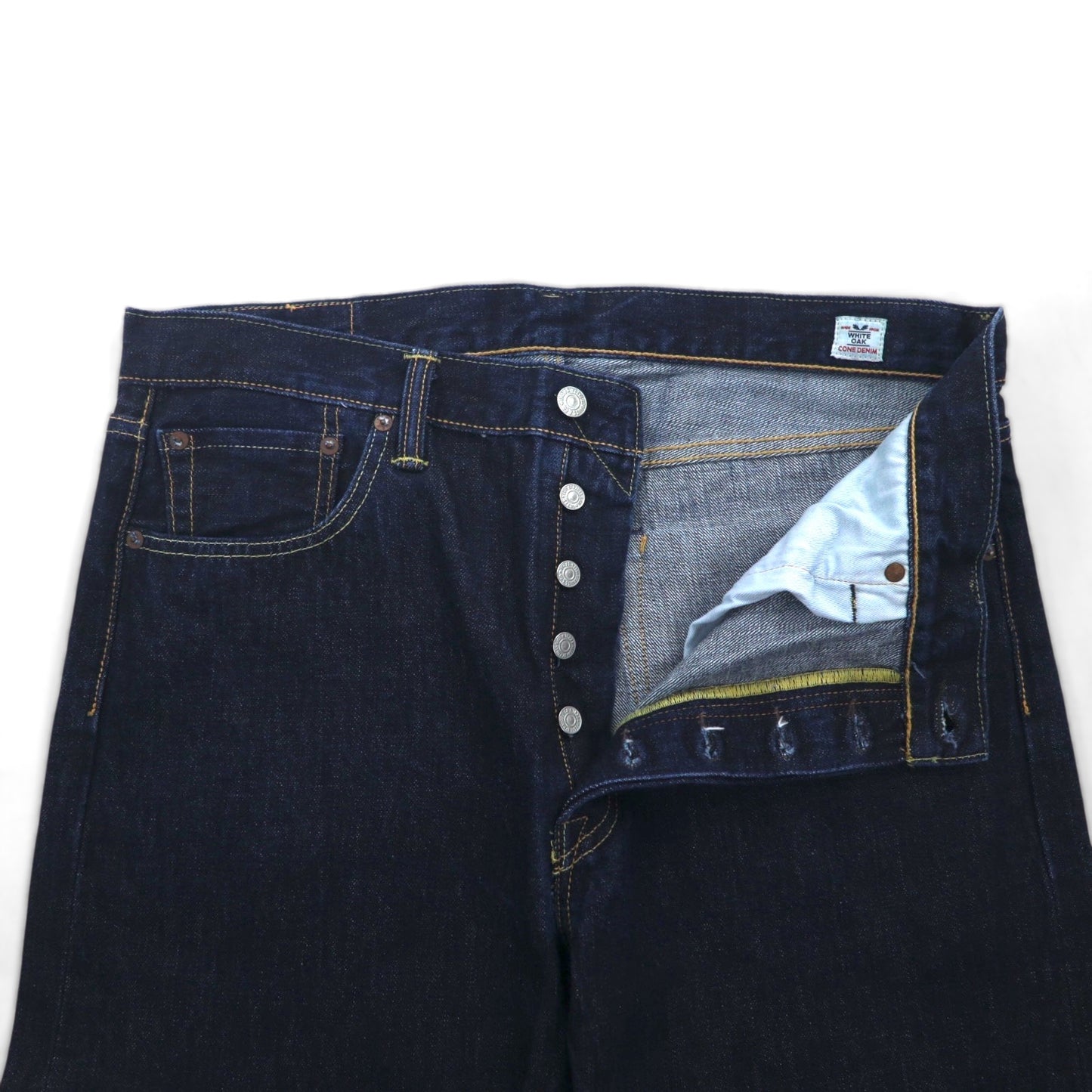 Levi's 501CT Selvedge Red Tab Rigid Denim Jeans, Size L, Indigo, White Oak, Cone Mills 14oz, Leather Patch, 28894-0030