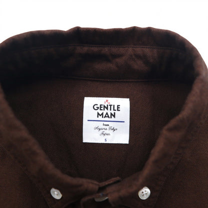 Mr.GENTLEMAN Oxford Button-Down Shirt, S, Brown, Cotton