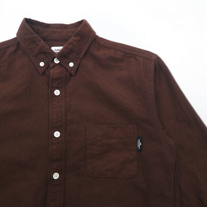 Mr.GENTLEMAN Oxford Button-Down Shirt, S, Brown, Cotton