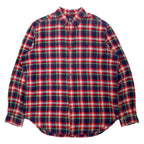 日本然リトテ-古着オンライン-Ralph Lauren ボタンダウン フランネルシャツ XL レッド チェック コットン CLASSIC FIT スモールポニー刺繍-Ralph Lauren Button Down Flannel Shirt XL Red Checked Cotton CLASSIC FIT Small Pony Embroidery
