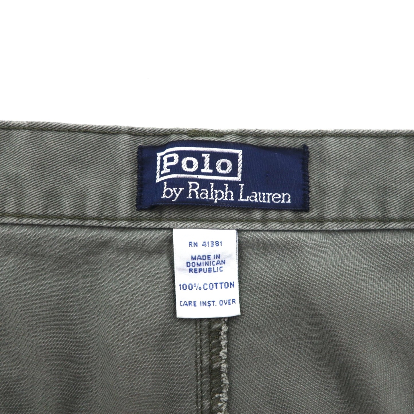 Polo by Ralph Lauren 90年代 ポロチノ 2タック ワイド ショートパンツ ハーフパンツ L カーキ コットン