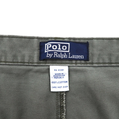 Polo by Ralph Lauren 90年代 ポロチノ 2タック ワイド ショートパンツ ハーフパンツ L カーキ コットン