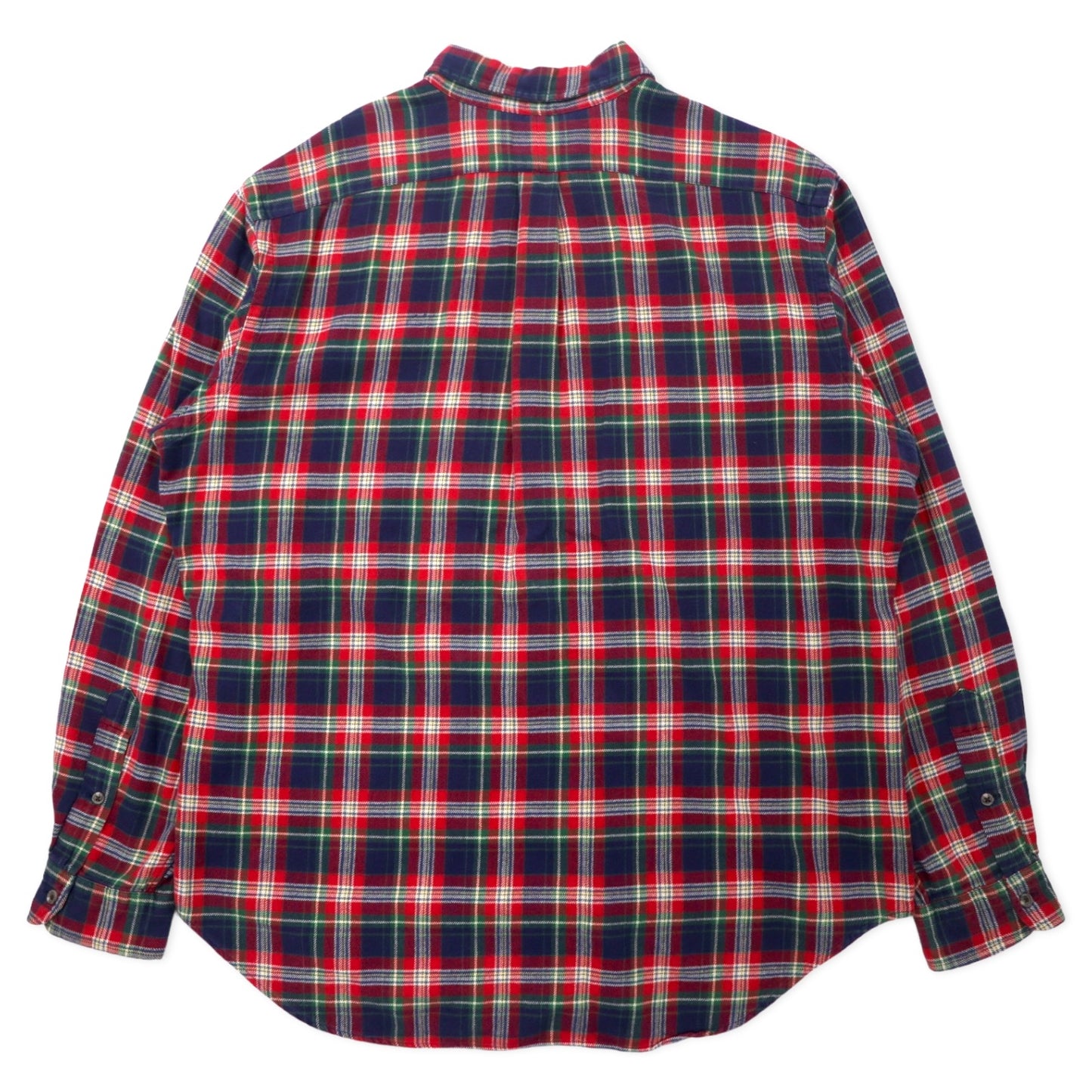 Ralph Lauren Button-Down Flannel Shirt, XL, Red, Check, Cotton, Classic Fit, Small Pony Embroidery