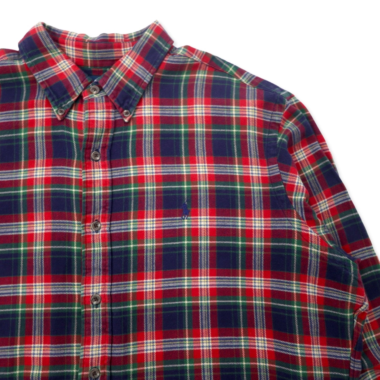 Ralph Lauren Button-Down Flannel Shirt, XL, Red, Check, Cotton, Classic Fit, Small Pony Embroidery