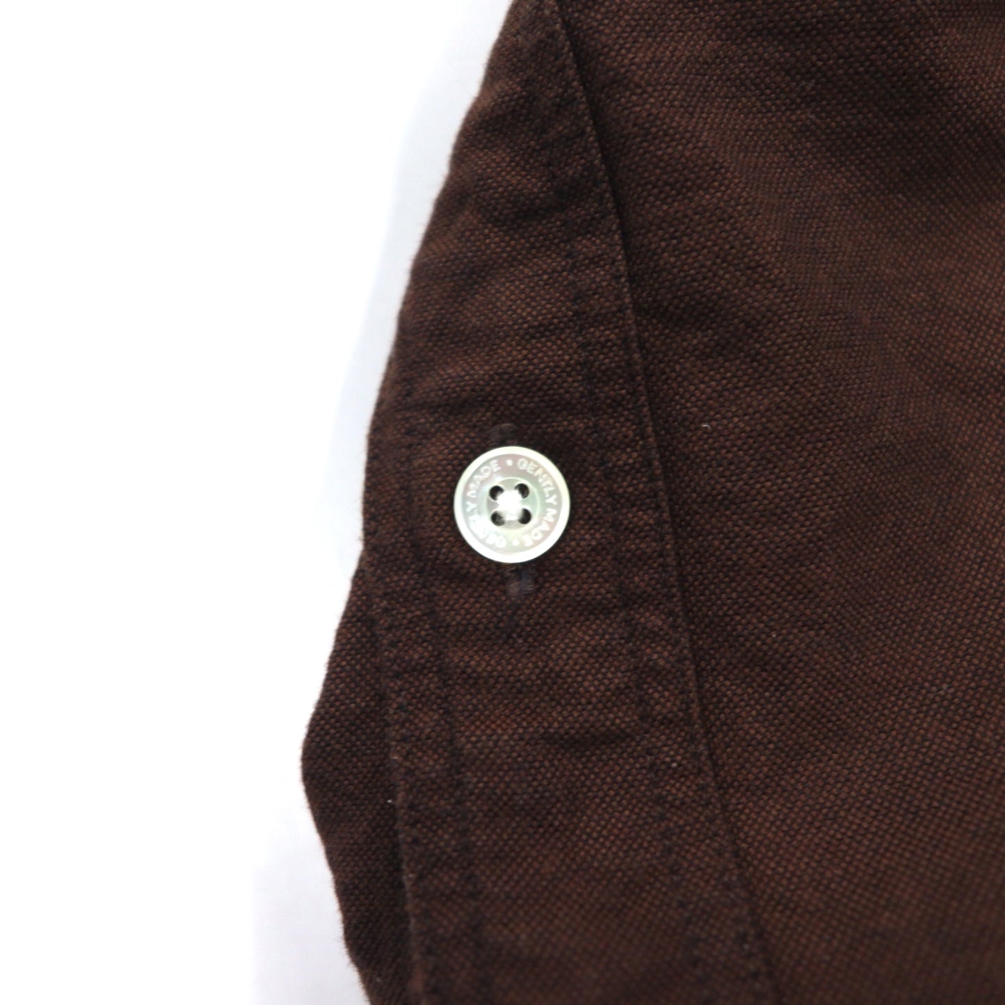 Mr.GENTLEMAN Oxford Button-Down Shirt, S, Brown, Cotton