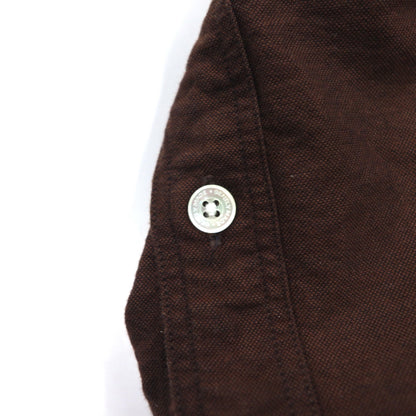 Mr.GENTLEMAN Oxford Button-Down Shirt, S, Brown, Cotton