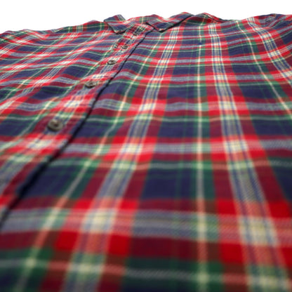 Ralph Lauren Button-Down Flannel Shirt, XL, Red, Check, Cotton, Classic Fit, Small Pony Embroidery