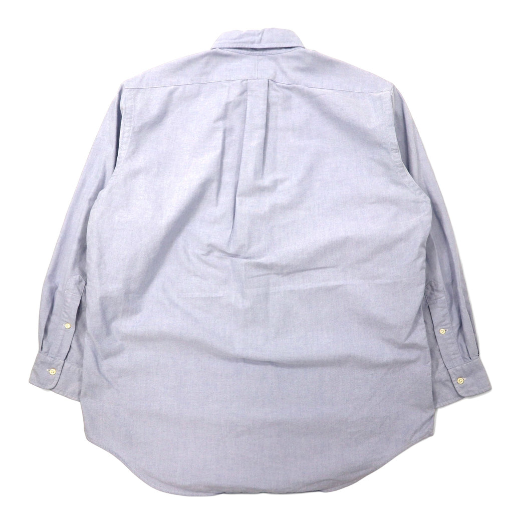 RALPH LAUREN 90s Oxford Button-down Shirt 16-33 Blue Cotton YARMOUTH Small Pony Embroidery