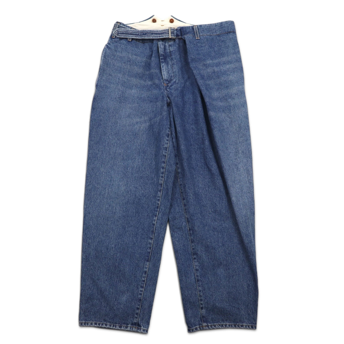 KHOKI Wrap Trousers 22AW Denim Pants 1 Blue Cotton Made in Japan 22sw-p-05