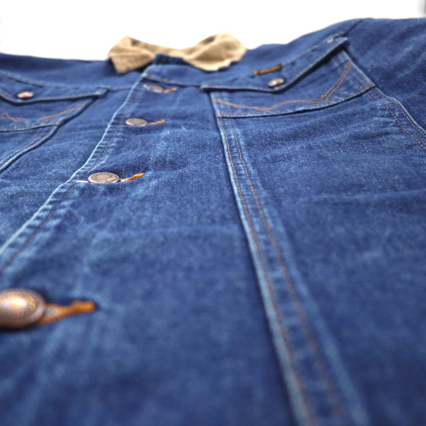 Wrangler 90s Authentic Western Denim Jacket, Size L, Indigo, Corduroy Collar, Blanket Liner, 74270PW