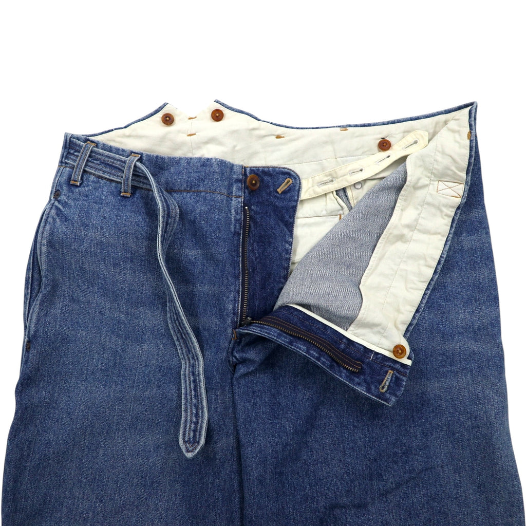 KHOKI Wrap Trousers 22AW Denim Pants 1 Blue Cotton Made in Japan 22sw-p-05