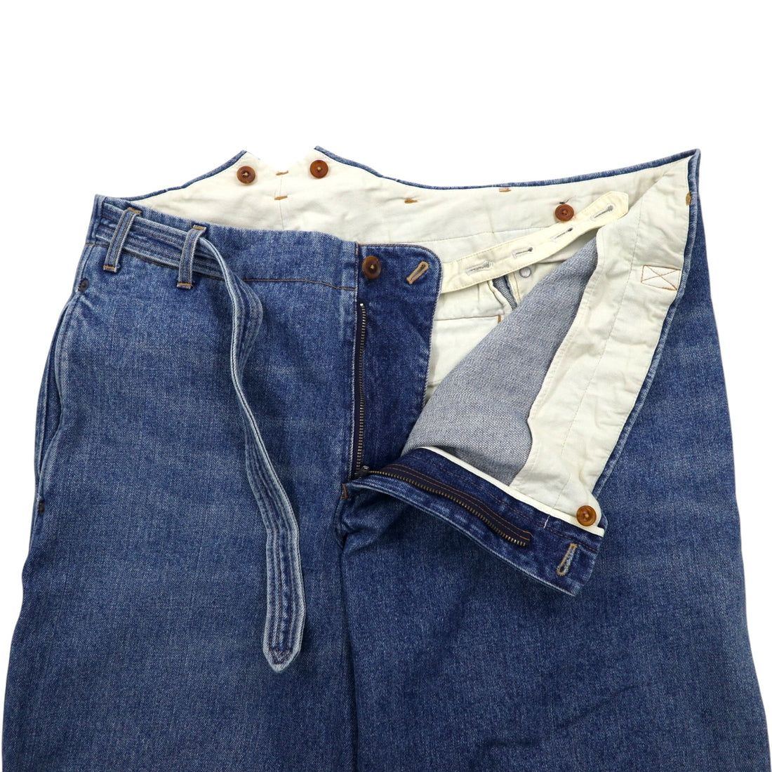 KHOKI Wrap Trousers 22AW Denim Pants 1 Blue Cotton Made in Japan 22sw-p-05