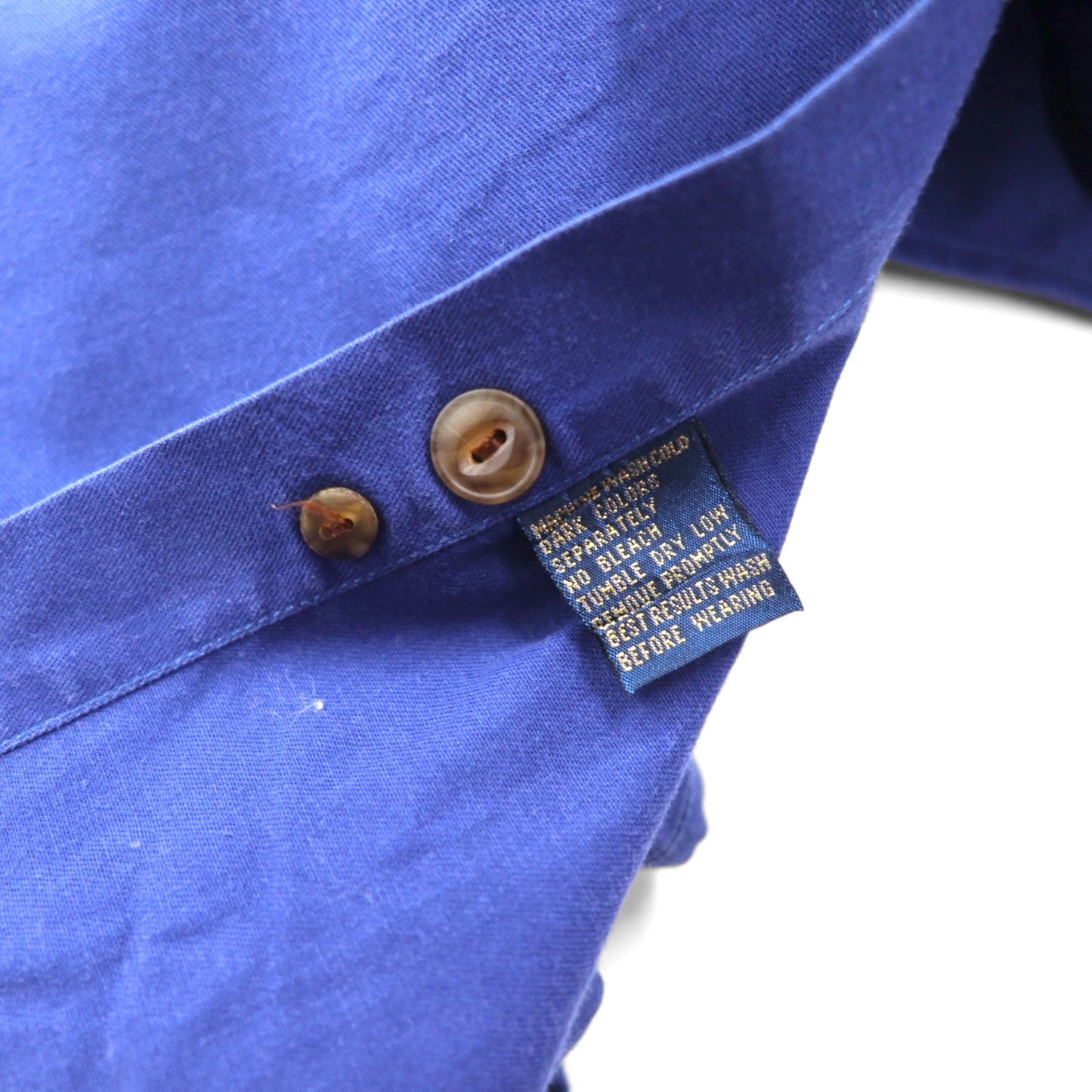 CHAPS RALPH LAUREN 90s Short Sleeve Button-Down Work Shirt, Size L, Blue Cotton, Double Pocket