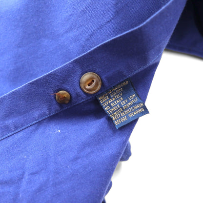 CHAPS RALPH LAUREN 90s Short Sleeve Button-Down Work Shirt, Size L, Blue Cotton, Double Pocket