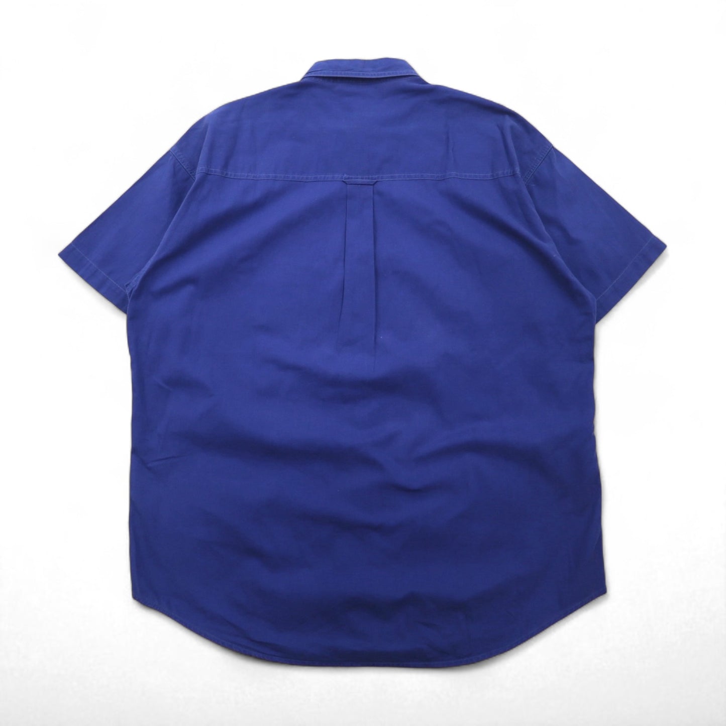 CHAPS RALPH LAUREN 90s Short Sleeve Button-Down Work Shirt, Size L, Blue Cotton, Double Pocket
