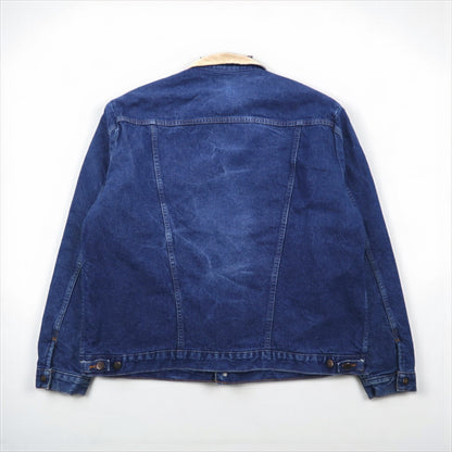 Wrangler 90s Authentic Western Denim Jacket, Size L, Indigo, Corduroy Collar, Blanket Liner, 74270PW