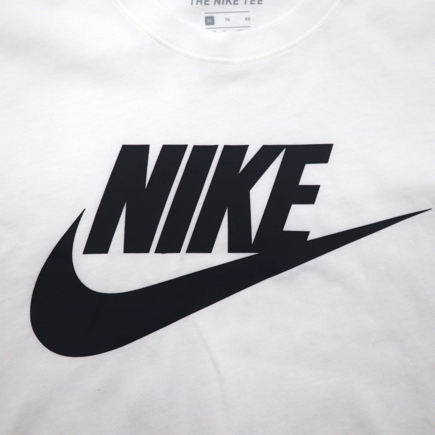 NIKE スウォッシュロゴ プリント Tシャツ XL ホワイト コットン AR5005-101 未使用品