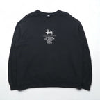 STUSSY World Tour Crew Neck Sweatshirt, Size L, Black, 5 Major Cities