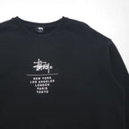 STUSSY World Tour Crew Neck Sweatshirt, Size L, Black, 5 Major Cities