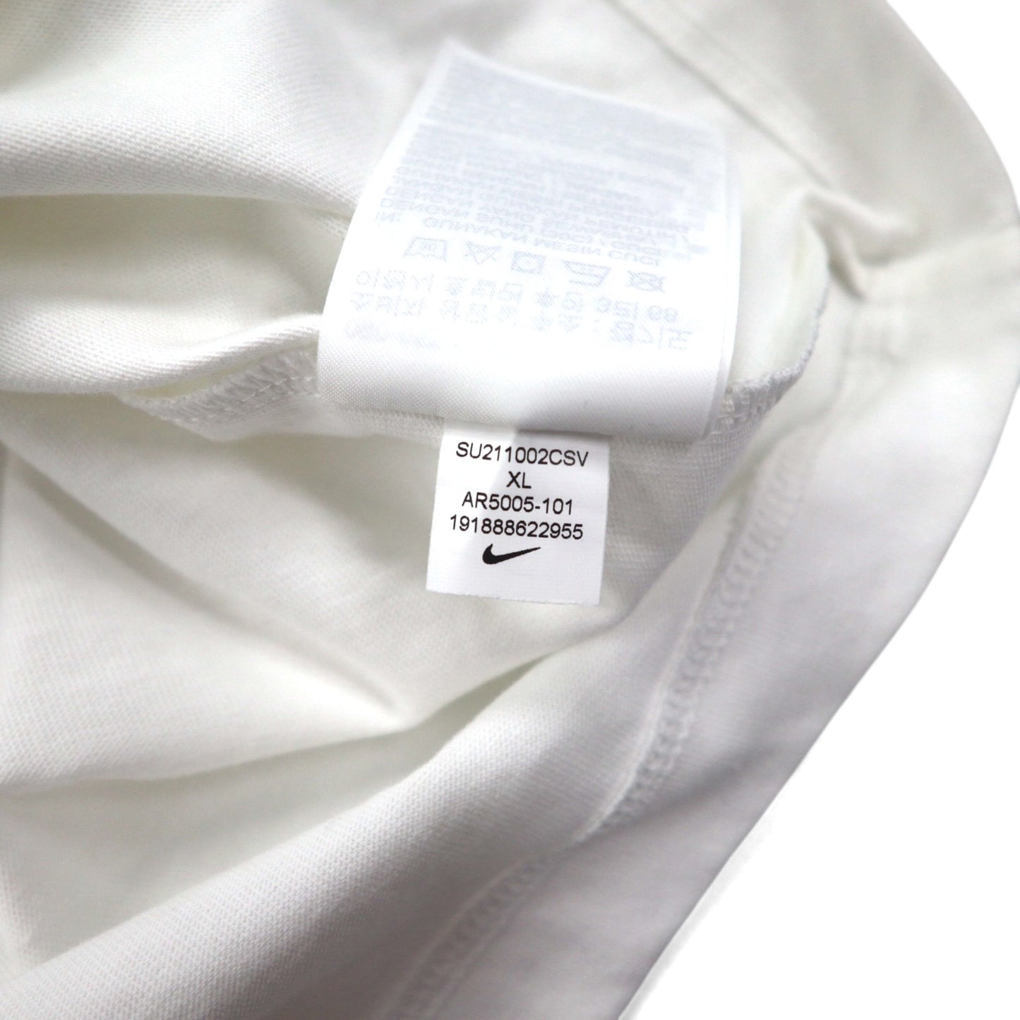 NIKE スウォッシュロゴ プリント Tシャツ XL ホワイト コットン AR5005-101 未使用品
