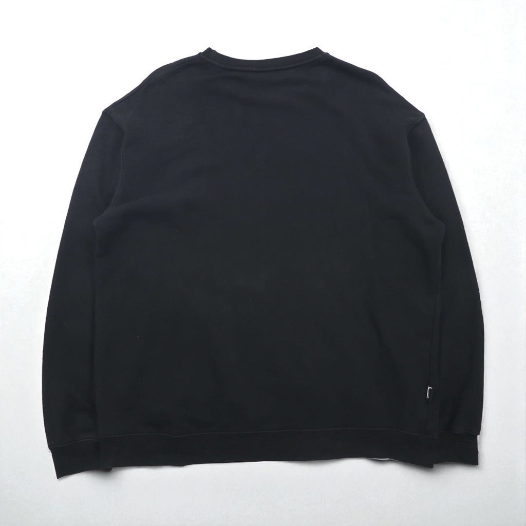STUSSY World Tour Crew Neck Sweatshirt, Size L, Black, 5 Major Cities