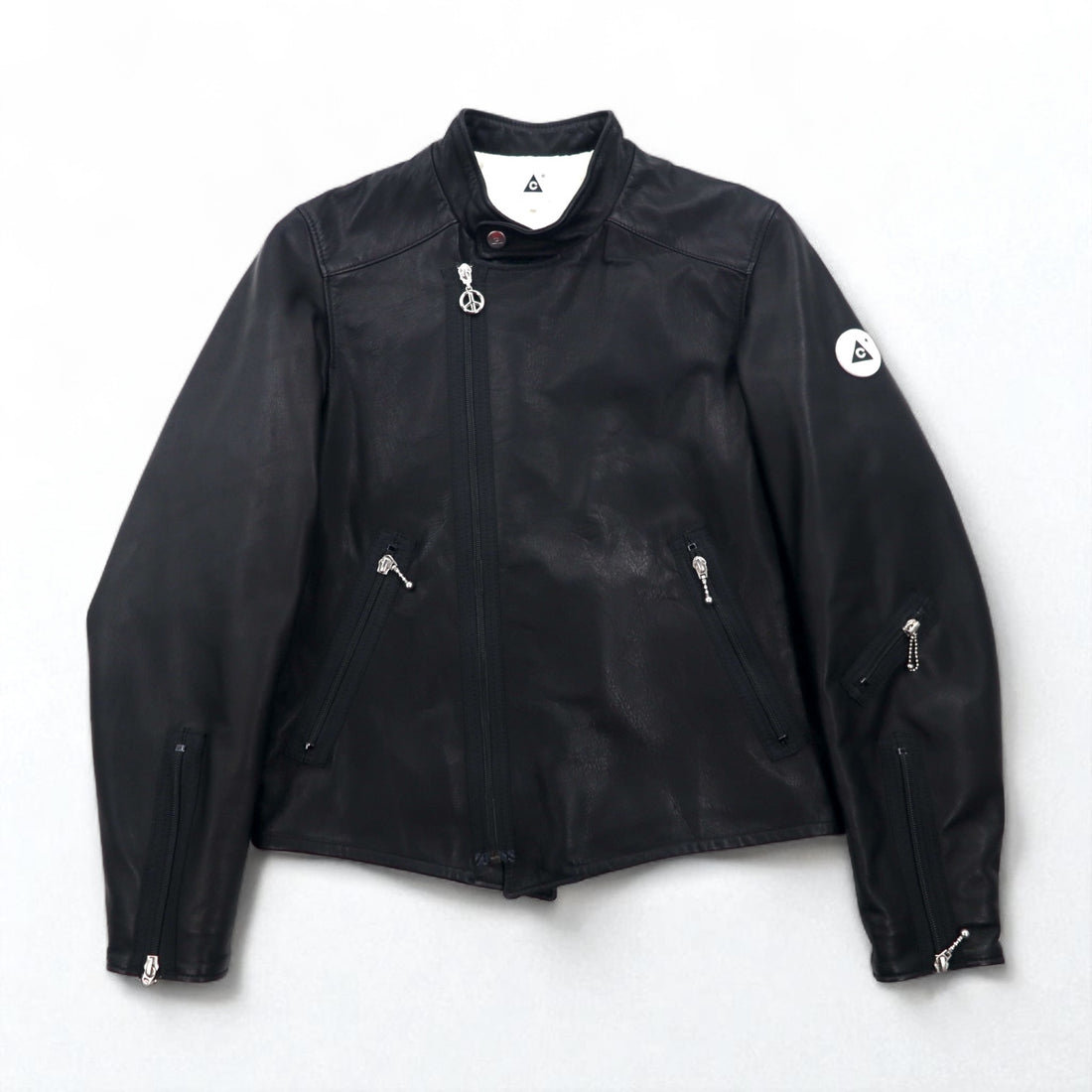 THE Mongolian Chops CANDY RIDER LEATHER Leather Rider Jacket, Size M, Black Cowhide