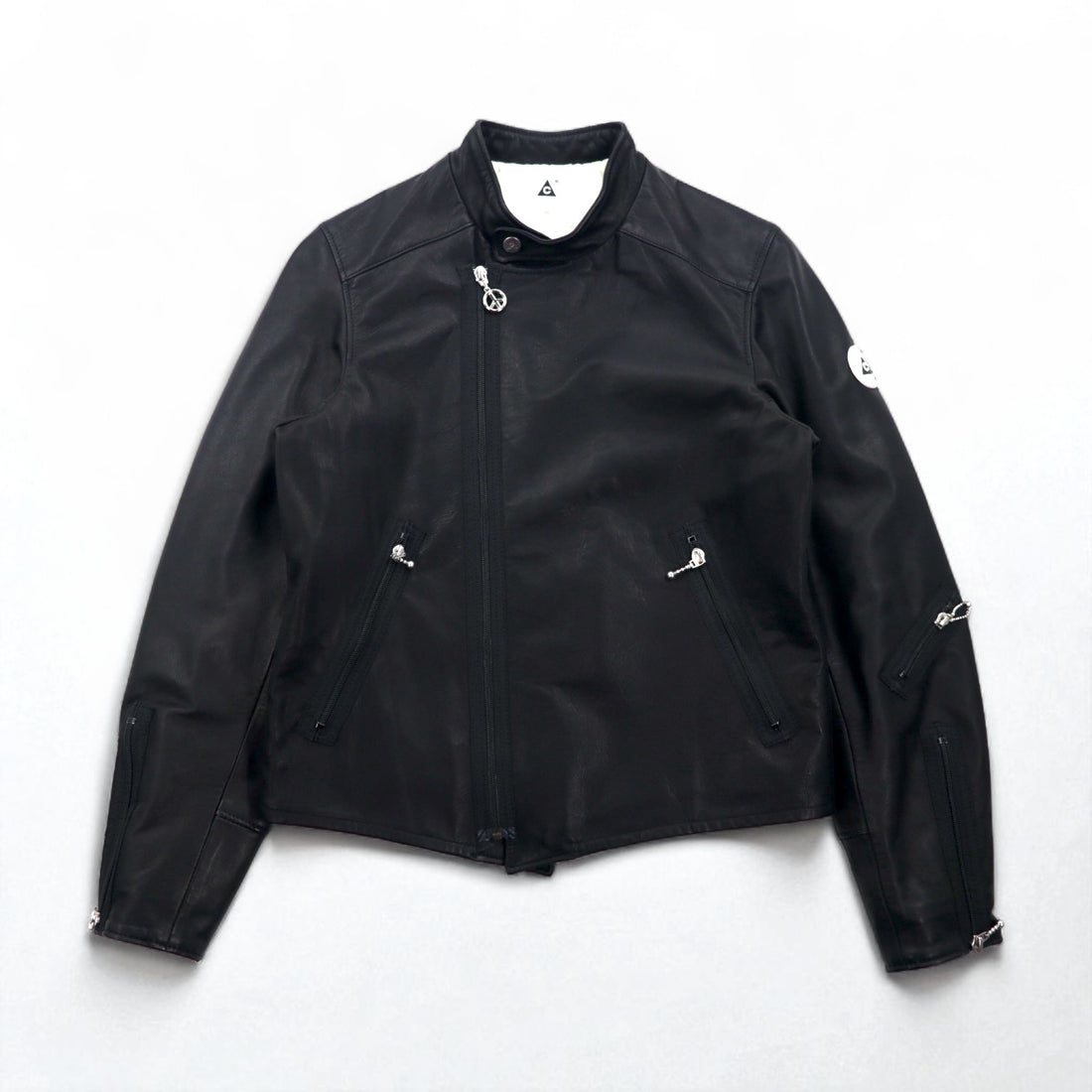 THE Mongolian Chops CANDY RIDER LEATHER Leather Rider Jacket, Size M, Black Cowhide