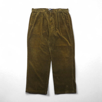 Polo Ralph Lauren 90s 2-pleat wide corduroy pants, XL, khaki.
