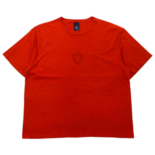 TOMMY JEANS 90年代 エンブレムロゴ プリントTシャツ XXL オレンジ コットン ビッグサイズ