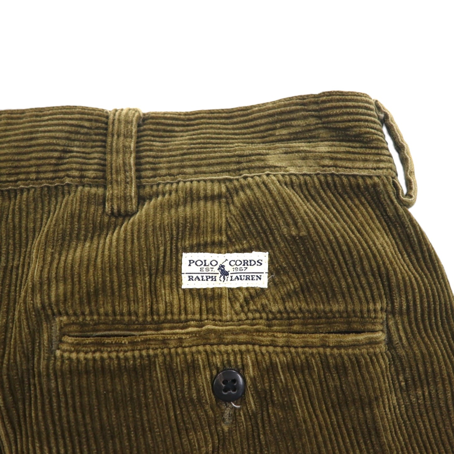 Polo Ralph Lauren 90s 2-pleat wide corduroy pants, XL, khaki.