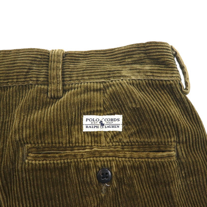 Polo Ralph Lauren 90s 2-pleat wide corduroy pants, XL, khaki.