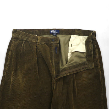 Polo Ralph Lauren 90s 2-pleat wide corduroy pants, XL, khaki.
