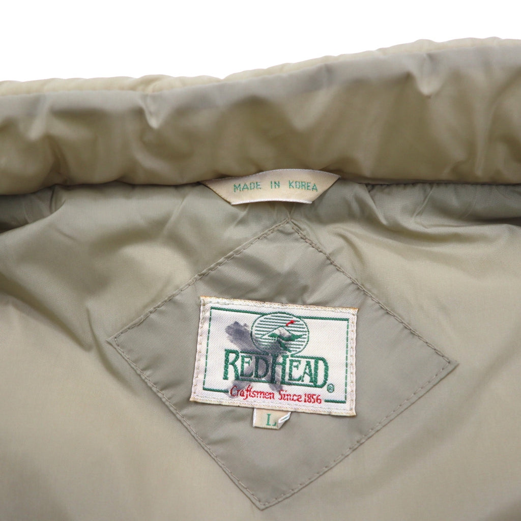 90s REDHEAD Western Down Vest L Beige Nylon