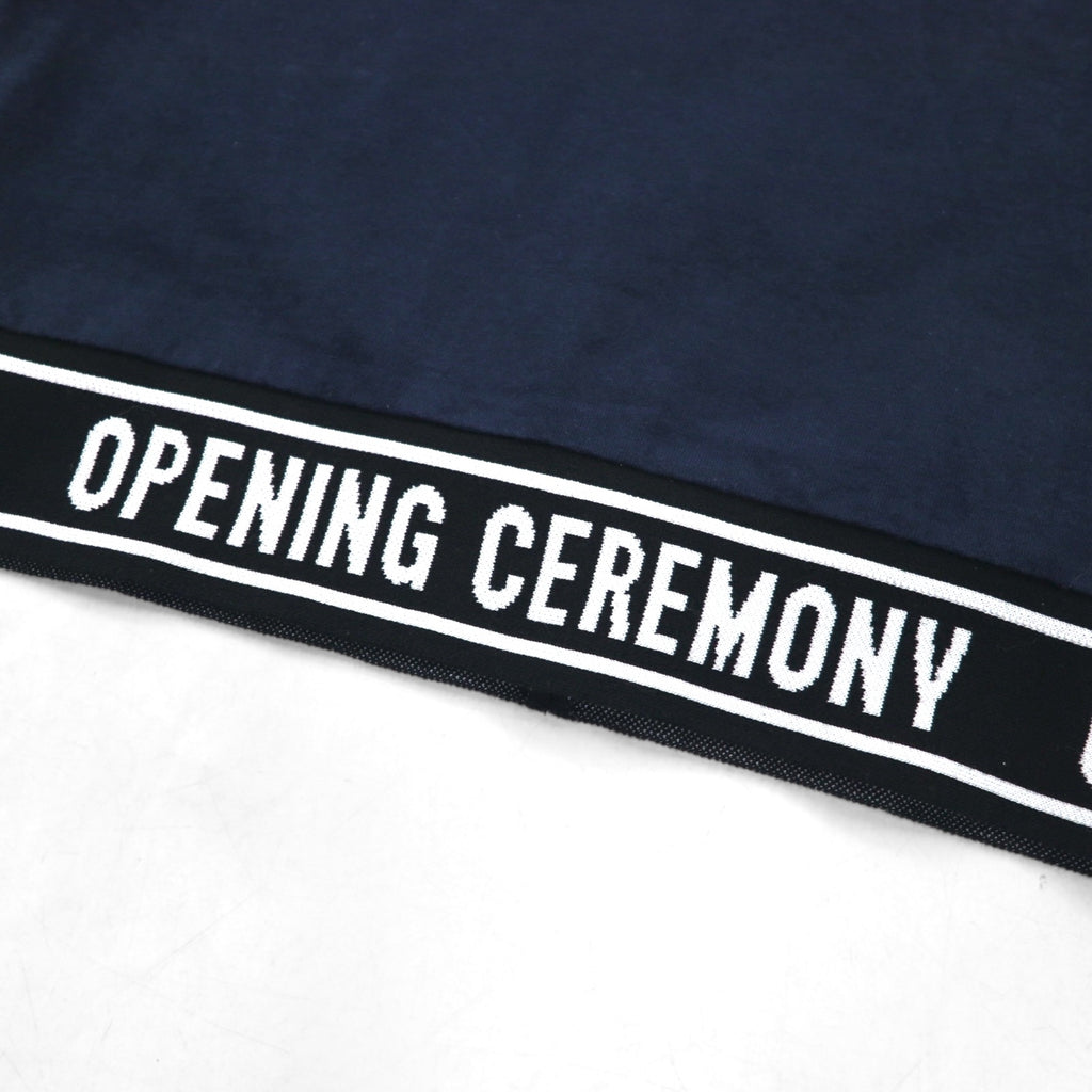 OPENING CEREMONY リブロゴデザイン クロップド Tシャツ S ネイビー コットン 日本製