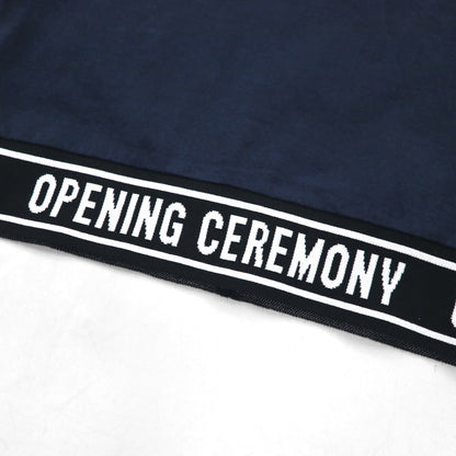 OPENING CEREMONY Ribbed Logo Cropped T-Shirt, Size Small, Navy, Cotton, Made in Japan