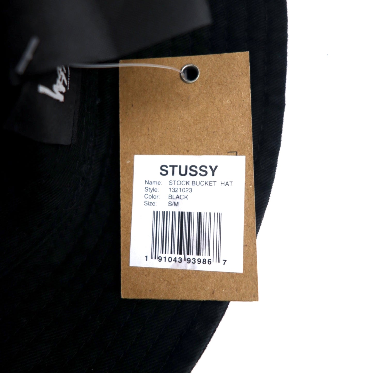 stussy ストックロゴ刺繍 バケットハット S/M ブラック コットン STOCK BUCKET HAT 1321023 未使用品