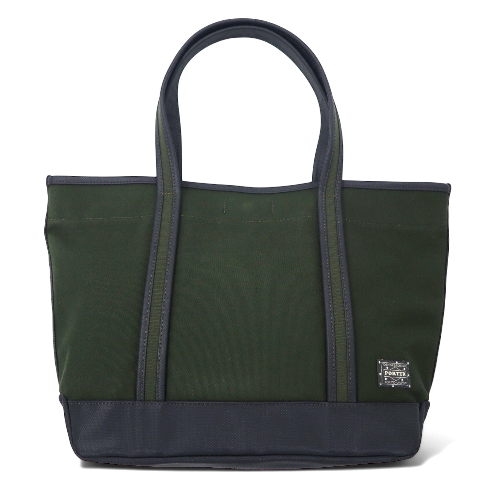 日本然リトテ-古着オンライン-PORTER GIRL ボーイフレンド トートバッグ カーキ コットン キャンバス PVC 日本製-PORTER GIRL Boyfriend Tote Bag Khaki Cotton Canvas PVC Japan Made