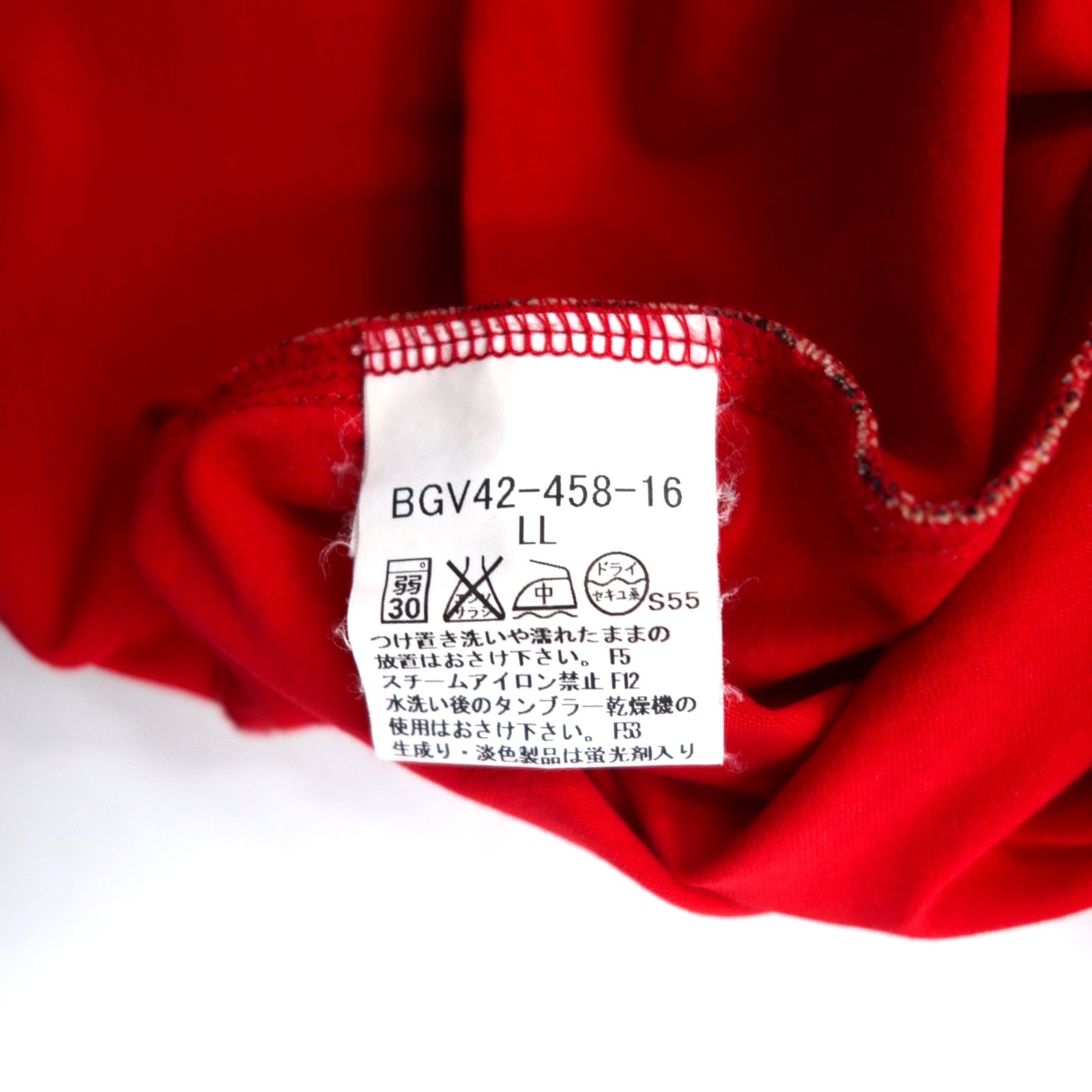 BURBERRY GOLF ハーフボタン ハイネック ロングスリーブTシャツ ロンT LL レッド コットン ストレッチ 日本製