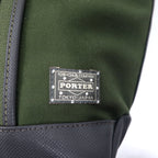 PORTER GIRL Boyfriend Tote Bag Khaki Cotton Canvas PVC Made in Japan