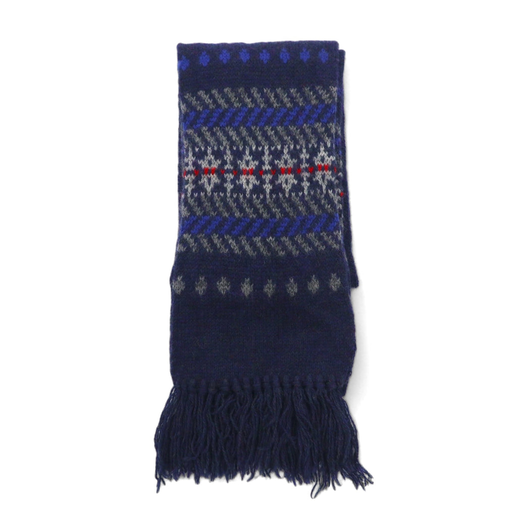 PENDLETON USA made Nordic virgin wool scarf navy PURE VIRGIN WOOL SHETLAND