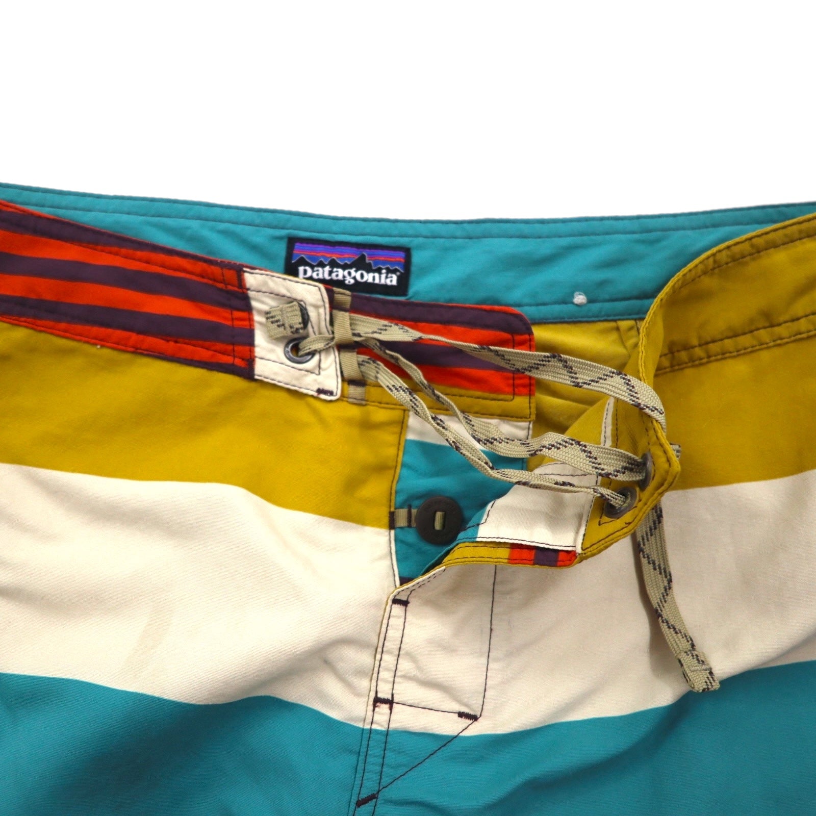 Patagonia Wavefarer Board Shorts, Size L, Multicolor Striped Nylon, 86557