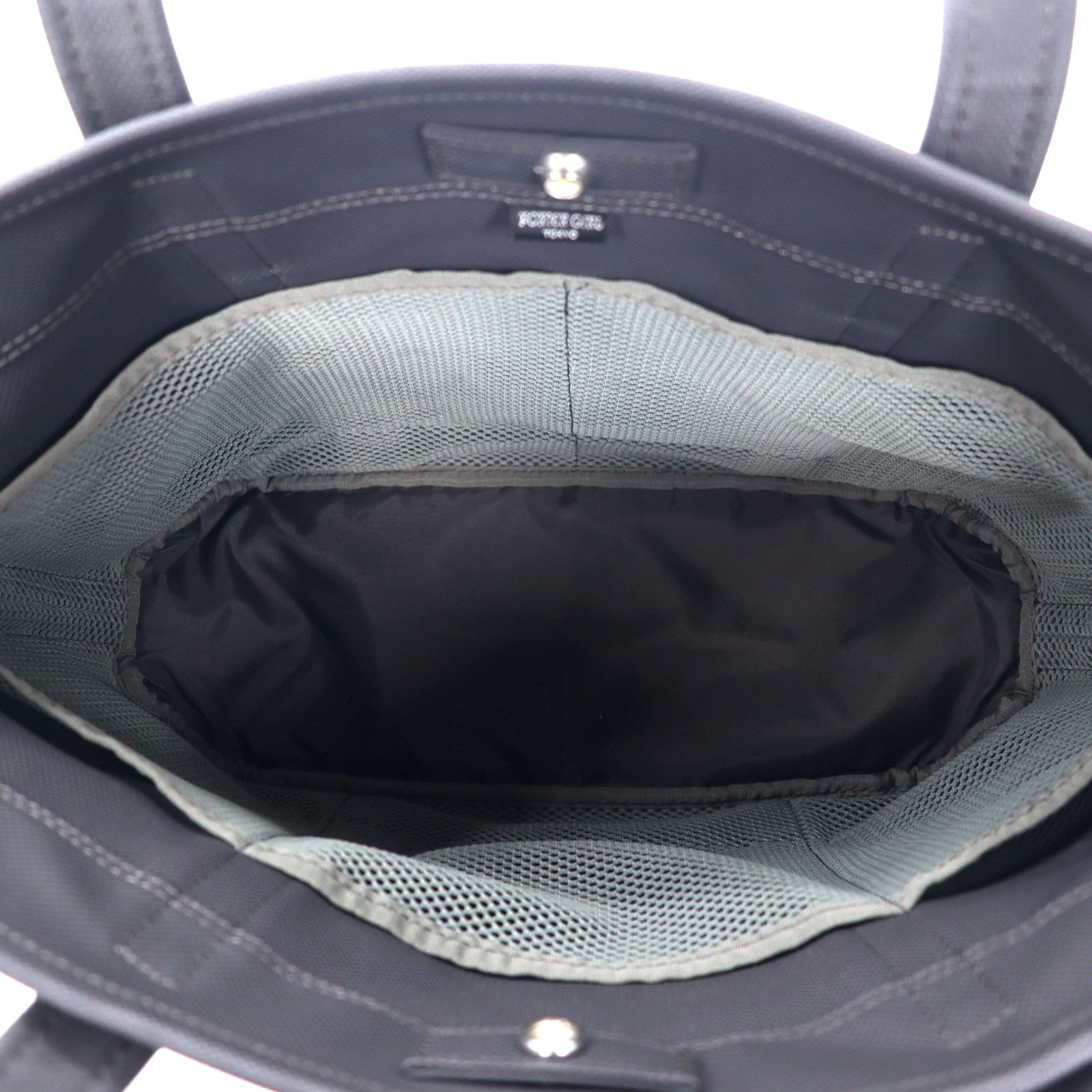 PORTER GIRL Boyfriend Tote Bag Khaki Cotton Canvas PVC Made in Japan