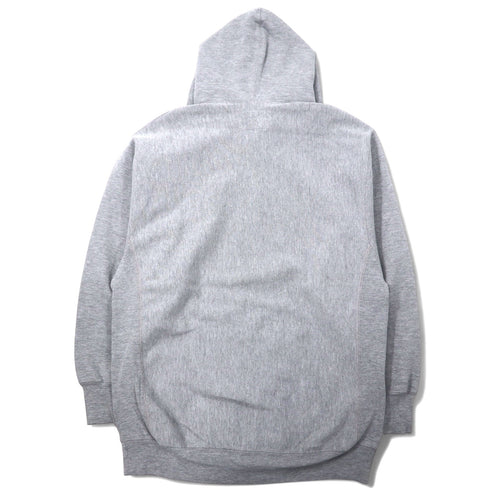 90s STEVE AND BARRY'S Reverse Weave Pullover Hoodie L Grey Cotton College SMARTASS Arch Logo 3-Layer Print Big Size