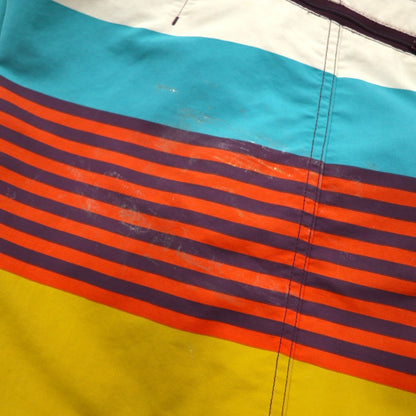 Patagonia Wavefarer Board Shorts, Size L, Multicolor Striped Nylon, 86557